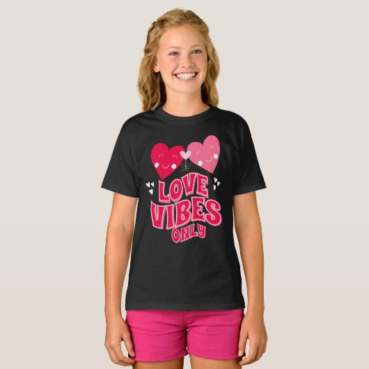Alleen Valentijnsdag Love Vibes T-shirt (Voorkant volledig)