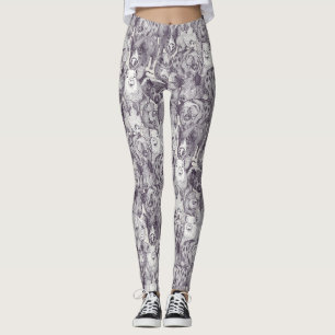 alleen varkens moerbei sterke wit leggings