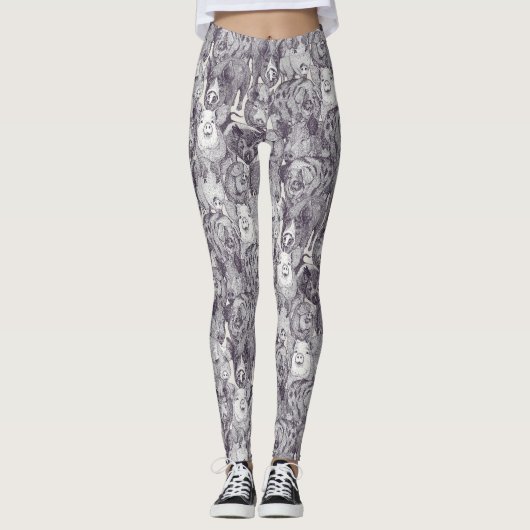 alleen varkens moerbei sterke wit leggings (Voorkant)