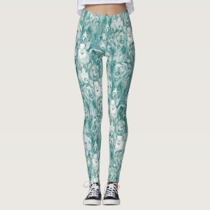alleen varkens viridian turquoise leggings