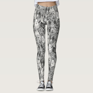 alleen varkens zwart half parel leggings