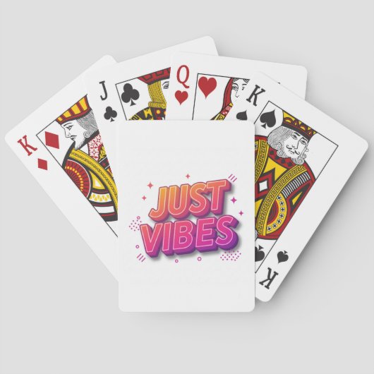 Alleen vibes | Kleurrijk tekstontwerp Aangepast Pokerkaarten (Achterkant)