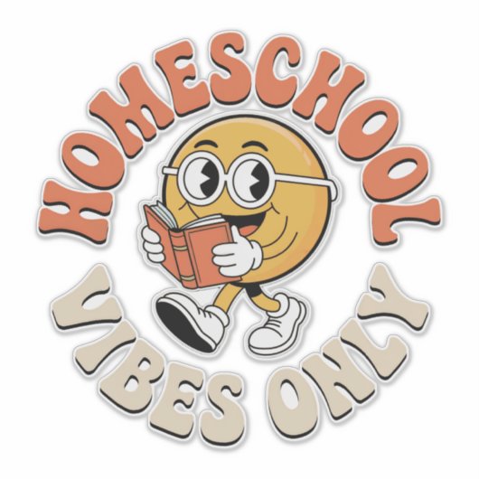 Alleen vibes voor thuisonderwijs sticker (Voorkant)