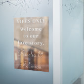 Alleen Vibes | Welkom bij onze Love Story bruiloft Raamsticker