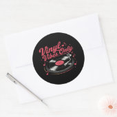 Alleen vinyl vibes - Retro Record Player Design Ronde Sticker (Envelop)