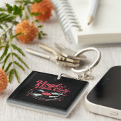 Alleen vinyl vibes - Retro Record Player Design Sleutelhanger (Voorkant Rechts)