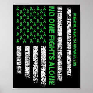 Alleen Vlag Mentaal Bewustzijn Geen Eén Vecht  Poster