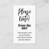 Alleen volwassenen💍 Minimalistische Elegant Informatiekaartje (Voorkant)