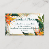 Alleen Volwassenen! Vogels van Paradise Bliss Informatiekaartje (Voorkant)