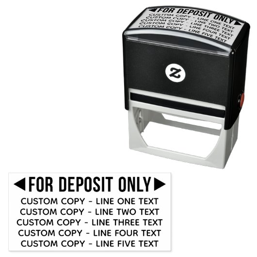 Alleen voor aanbetaling met 5 regels tekst  zelfinktende stempel (In situ)