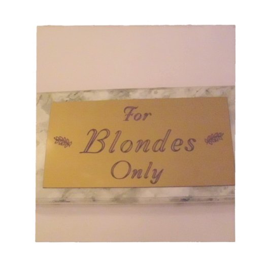 Alleen voor blondines notitieblok (Voorkant)
