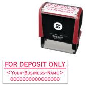 "ALLEEN VOOR DEPOSIT" & Naam Rubber Stempel (In situ)