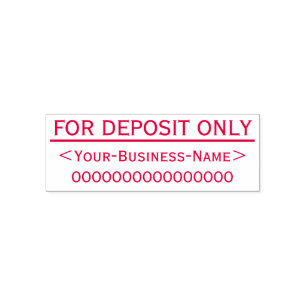 "ALLEEN VOOR DEPOSIT" & Naam Rubber Stempel