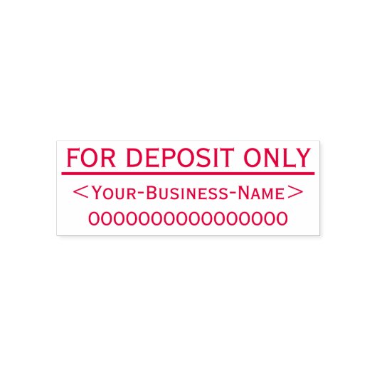 "ALLEEN VOOR DEPOSIT" & Naam Rubber Stempel (Design)