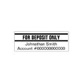 Alleen voor depositonaam Bankrekeningnummer Sjablo Zelfinktende Stempel (Design)
