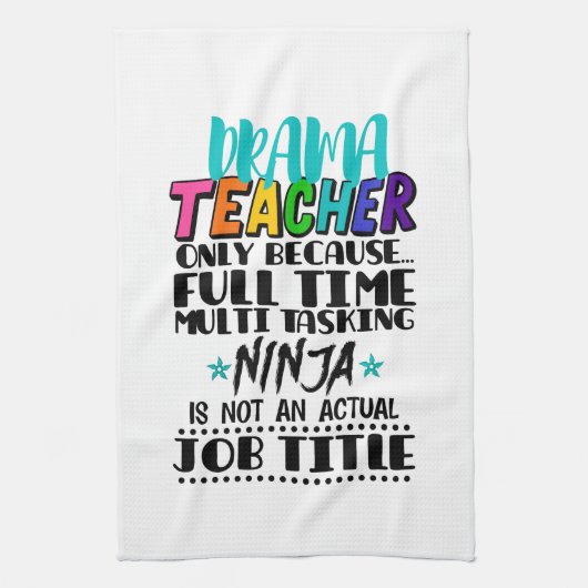 Alleen voor drama-leraar omdat fulltime multitaski theedoek (Verticaal)