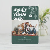 Alleen voor fury Vibes | Retro kerstfotofeestdag Feestdagenkaart (Staand voorkant)