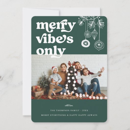 Alleen voor fury Vibes | Retro kerstfotofeestdag Feestdagenkaart (Voorkant)