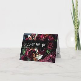 Alleen voor jou dramatische bloemen gevouwen kerst feestdagen kaart