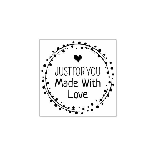 Alleen voor jou, gemaakt met liefde, kleine bedrij rubberstempel (Afrduk)