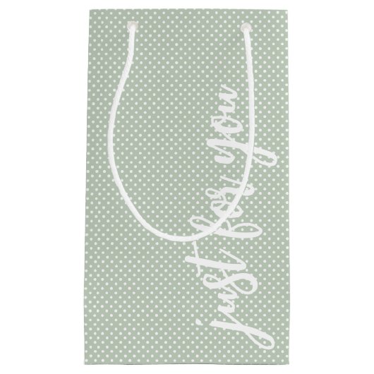 Alleen voor Jou Saliegroen Stippen Klein Cadeauzakje (Voorkant)