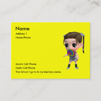 Alleen voor kinderen contactkaartje