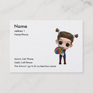 Alleen voor kinderen contactkaartje