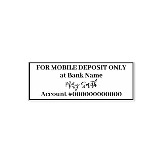 Alleen voor mobiele storting Bankrekeningnummer Zelfinktende Stempel (Design)