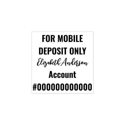 Alleen voor mobiele stortingen Scriptnaam van bank Rubberstempel (Afrduk)