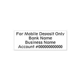 Alleen voor mobiele stortingsbedrijfsnaam bankreke  zelfinktende stempel