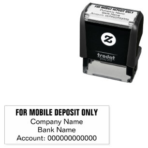 Alleen voor mobiele stortingsmaatschappij Banknaam Zelfinktende Stempel
