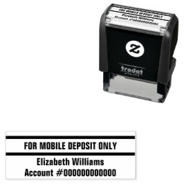 Alleen voor mobiele stortingsnaam bankrekeningnumm zelfinktende stempel