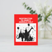 Alleen voor partijdieren briefkaart (Staand voorkant)