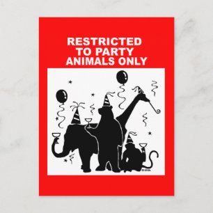 Alleen voor partijdieren briefkaart