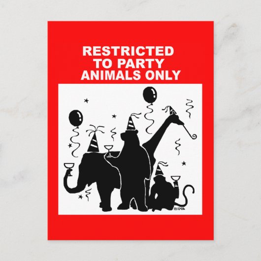 Alleen voor partijdieren briefkaart (Voorkant)