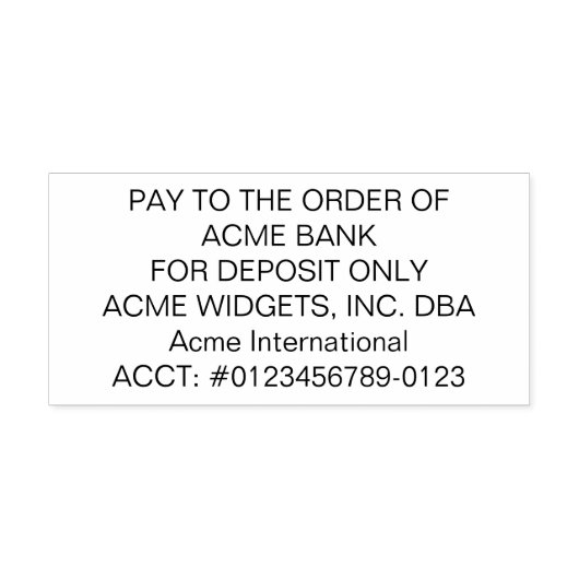 Alleen voor storting Cheque Zelfinktende Stempel (Design)