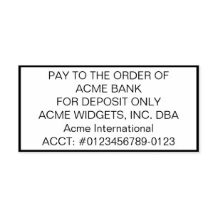 Alleen voor storting cheque  zelfinktende stempel