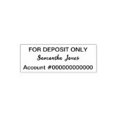 Alleen voor storting Cursieve naam Bankrekeningnum Zelfinktende Stempel (Design)
