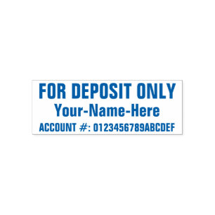 "ALLEEN VOOR STORTING" + Custom Name Rubber Stamp Zelfinktende Stempel