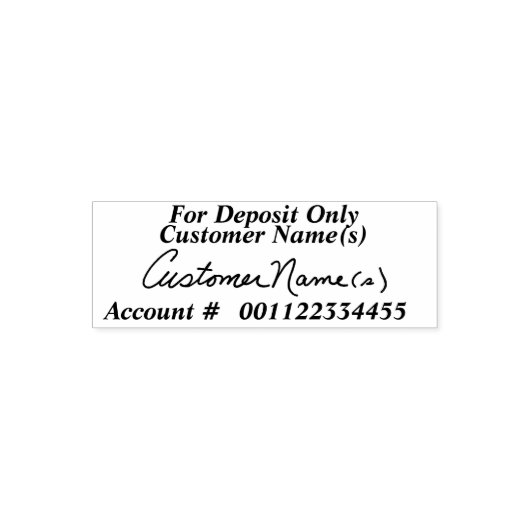 Alleen voor storting met uw handtekening afbeeldin zelfinktende stempel (Design)