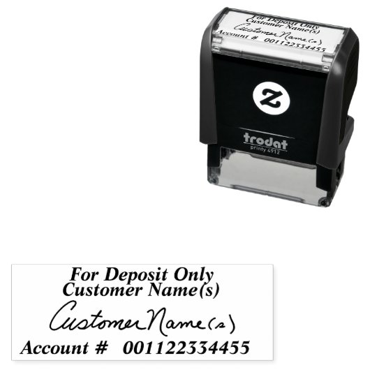 Alleen voor storting met uw handtekening afbeeldin  zelfinktende stempel (In situ)