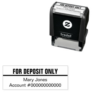Alleen voor storting Naam Bankrekeningnummer Zelfinktende Stempel