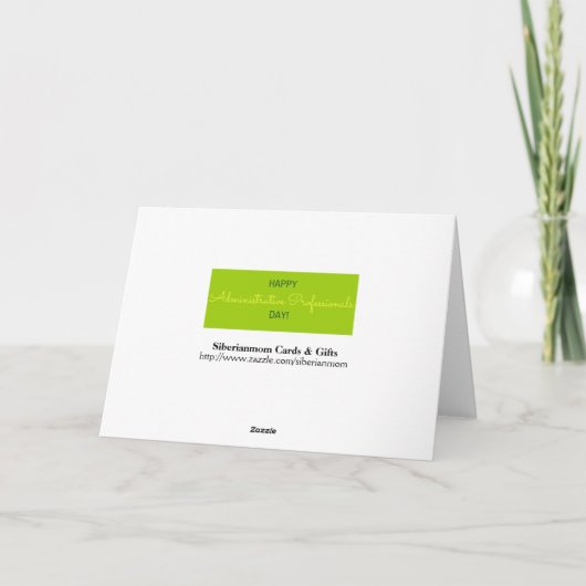 Alleen voor u Administratieve Professionals Day Ka Kaart (Achterkant)