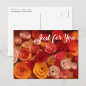 Alleen voor u - Papieren Rozen Briefkaart (Voorkant / Achterkant)