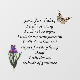 Alleen voor vandaag de vlinder Inspirerend Raamsticker