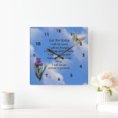 Alleen voor vandaag de vlinder Inspirerend Vierkante Klok (Huis)