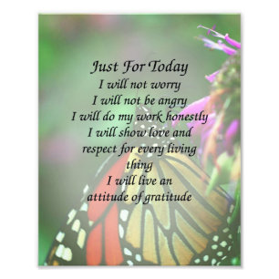 Alleen voor vandaag Inspirerend monoarch Butterfly Foto Afdruk