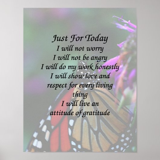 Alleen voor vandaag Inspirerend monoarch Butterfly Poster (Voorkant)