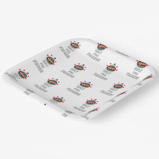 Alleen voor vrienden 30 meisjes jongens Kind juli  Papieren Bordje (Gebogen)