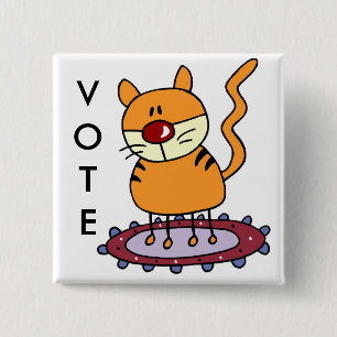 ALLEEN VOOR VUN STEMMING! VIERKANTE BUTTON 5,1 CM